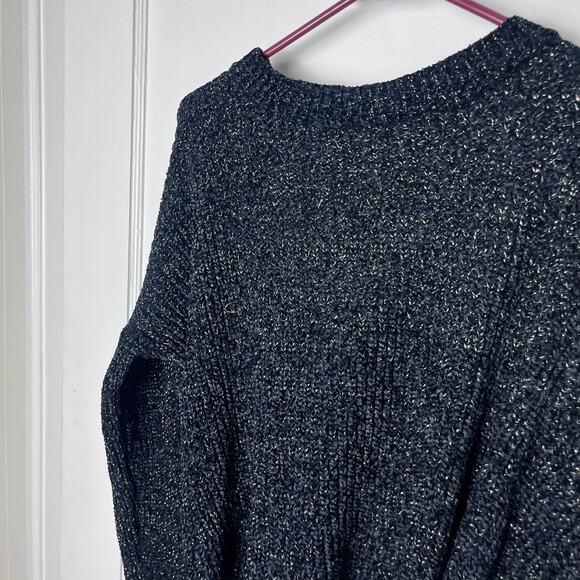 Sage the Label Women's Black Open Back Slouchy Twist Chunky Sweater Small NEW - Picture 2 of 8